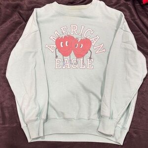 American Eagle Mint Green Graphic Sweatshirt